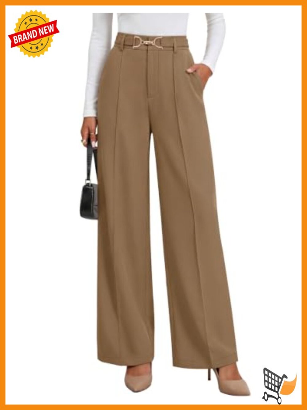 Wide Leg Dress Pants Business Casual Trousers with Pockets